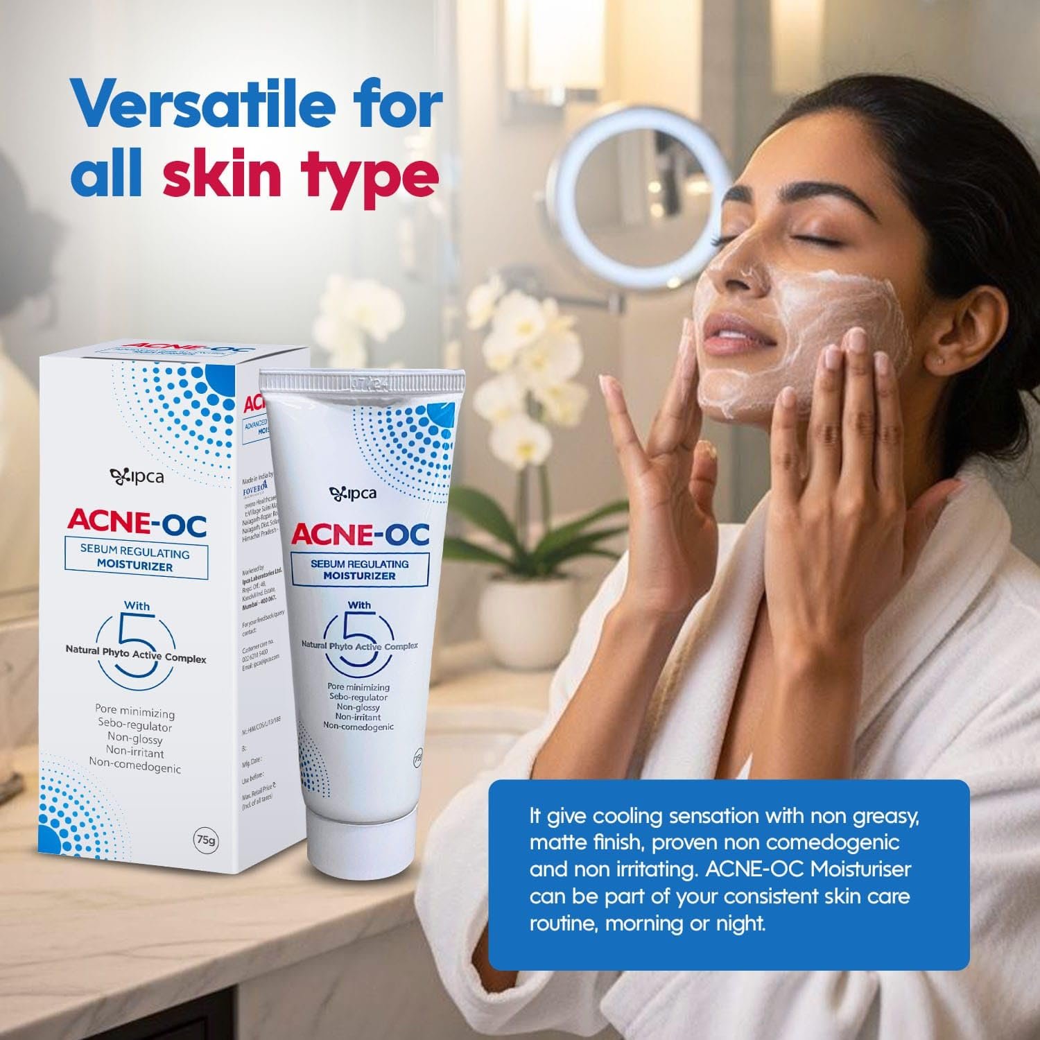 ACNE-OC Moisturiser for Oily & Acne-Prone Skin - 75g - Image 2