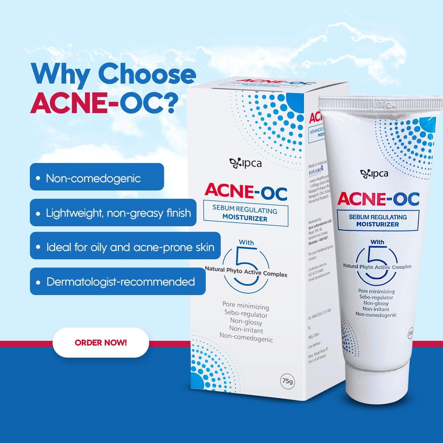 ACNE-OC Moisturiser for Oily & Acne-Prone Skin - 75g - Image 4