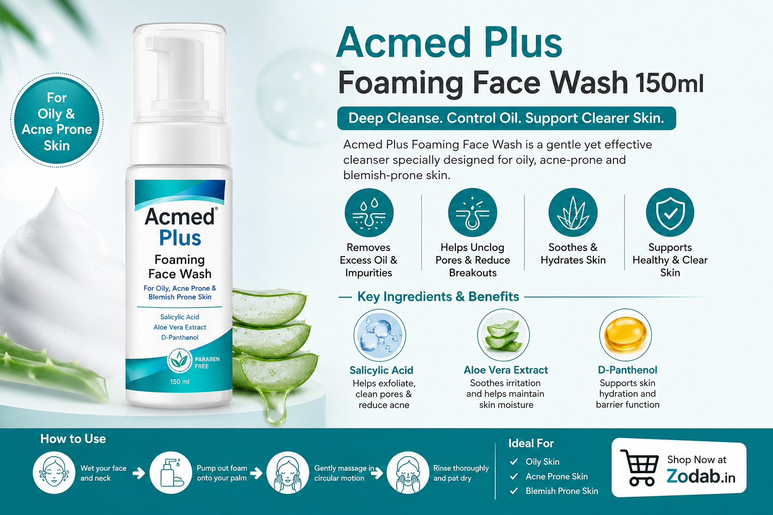 Acmed Plus Foaming Face Wash 150ml: Uses, Benefits & How to Use