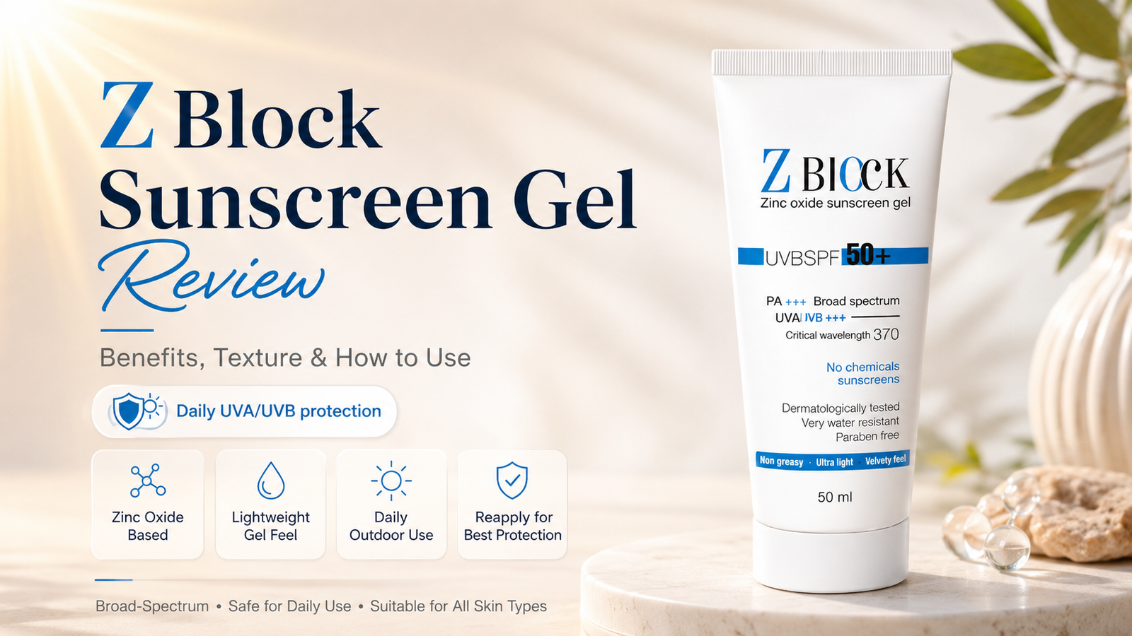 Z Block Sunscreen Gel Review: Benefits, Usage & Who Should Use It